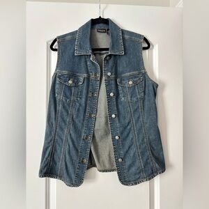 Chico's Blue Denim Sleeveless Vest